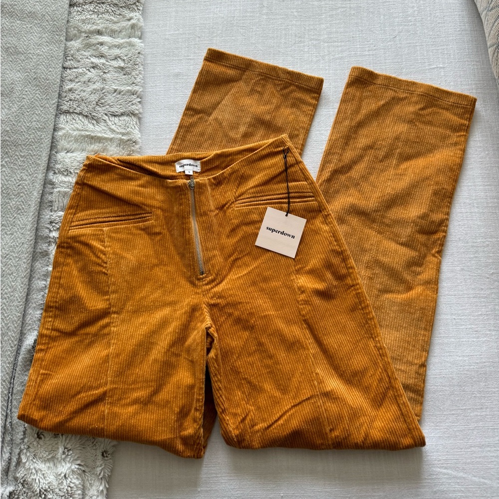 Superdown Erin Zip Pant in Orange